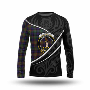 MacLellan (McLellan) Tartan Family Crest Long Sleeve T-Shirt Celtic Scottish Thistle Floral - Tartan Vibes Clothing