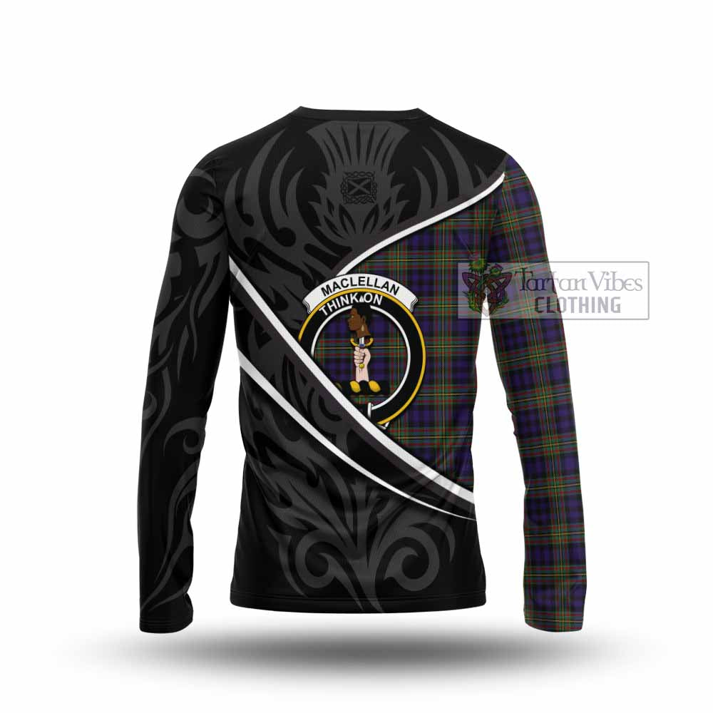 MacLellan (McLellan) Tartan Family Crest Long Sleeve T-Shirt Celtic Scottish Thistle Floral - Tartan Vibes Clothing