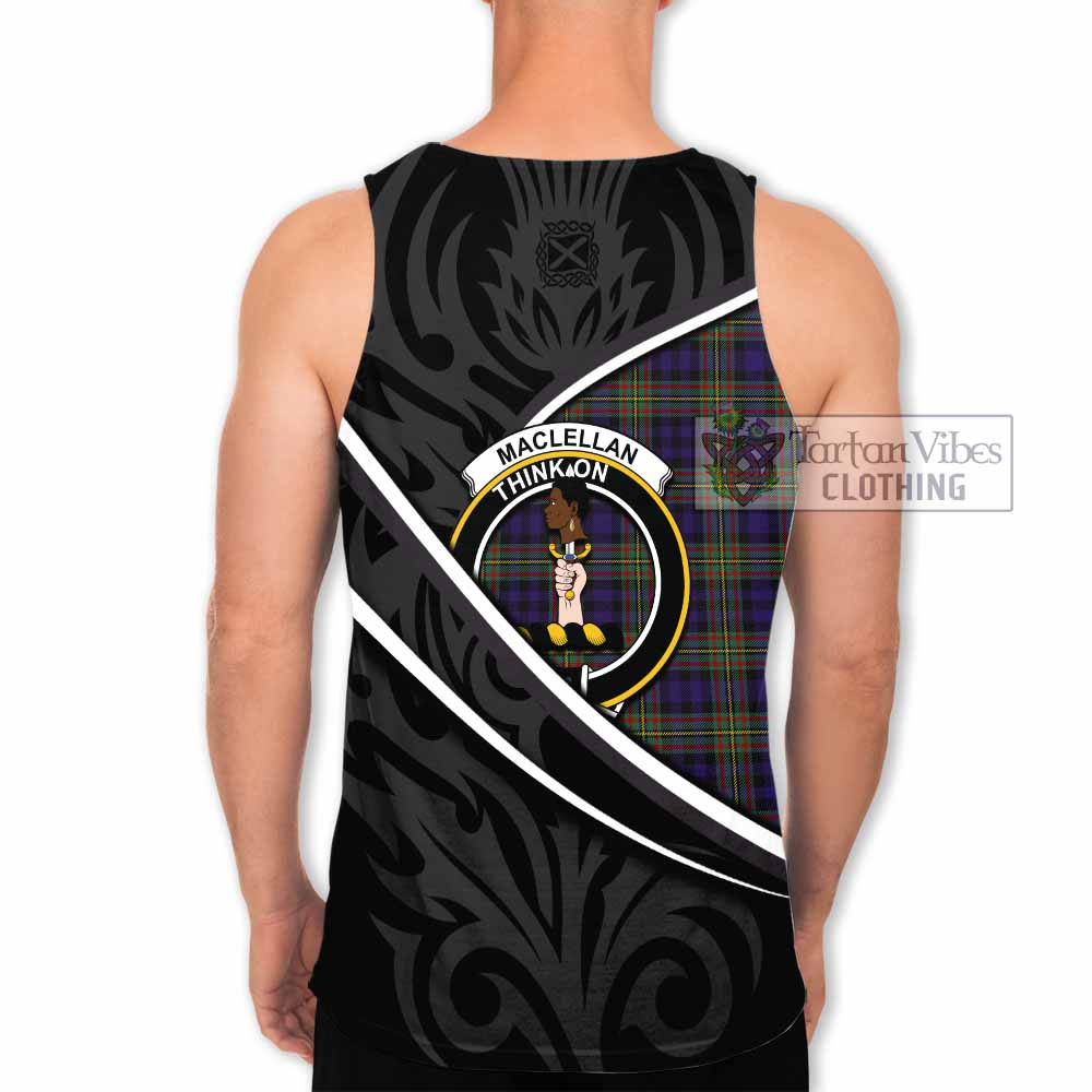 MacLellan (McLellan) Tartan Family Crest Men Tank Top Celtic Scottish Thistle Floral - Tartan Vibes Clothing