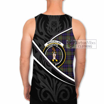 MacLellan (McLellan) Tartan Family Crest Men Tank Top Celtic Scottish Thistle Floral