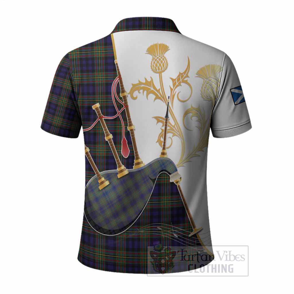 MacLellan (McLellan) Tartan Family Crest Polo Shirt Bagpipes with Scottish Thistle