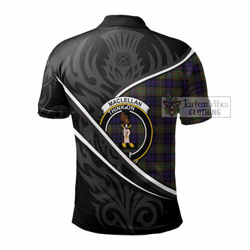 MacLellan (McLellan) Tartan Family Crest Polo Shirt Celtic Scottish Thistle Floral