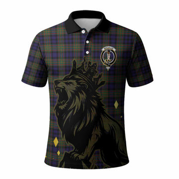 MacLellan (McLellan) Tartan Family Crest Polo Shirt Crowned Lion Roaring