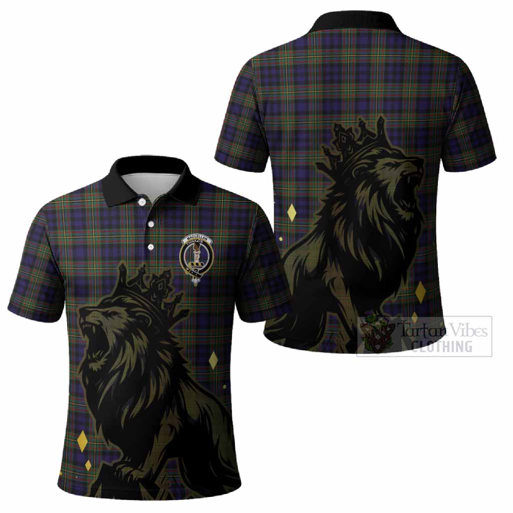 MacLellan (McLellan) Tartan Family Crest Polo Shirt Crowned Lion Roaring