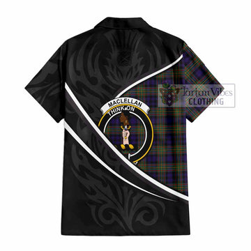 MacLellan (McLellan) Tartan Family Crest Hawaiian Shirt Celtic Scottish Thistle Floral