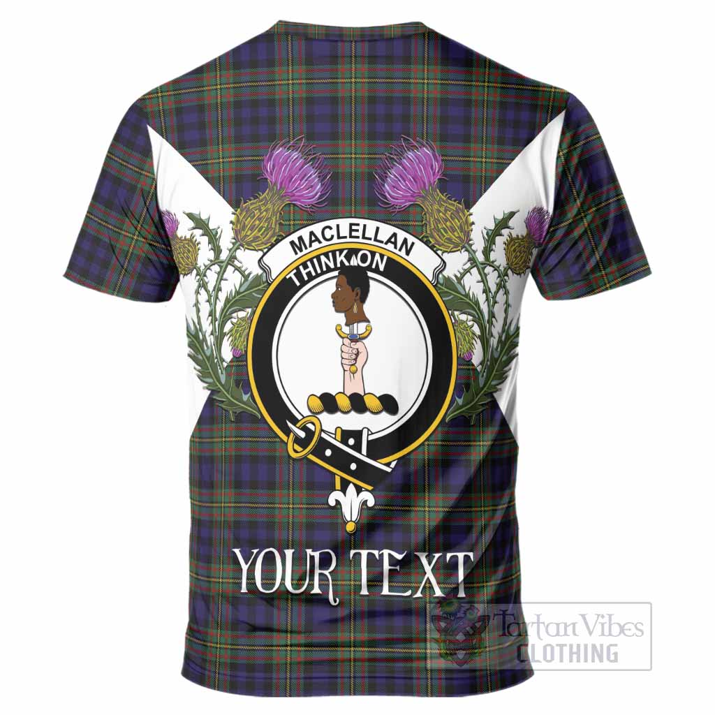 MacLellan (McLellan) Tartan Family Crest T-Shirt Scottish Burns Night Thistle Floral