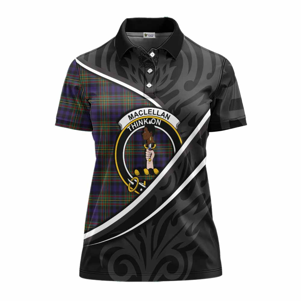 MacLellan (McLellan) Tartan Family Crest Women's Polo Shirt Celtic Scottish Thistle Floral - Tartan Vibes Clothing