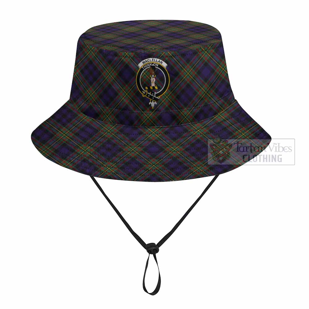 MacLellan (McLellan) Tartan Fishing Hat with Family Crest