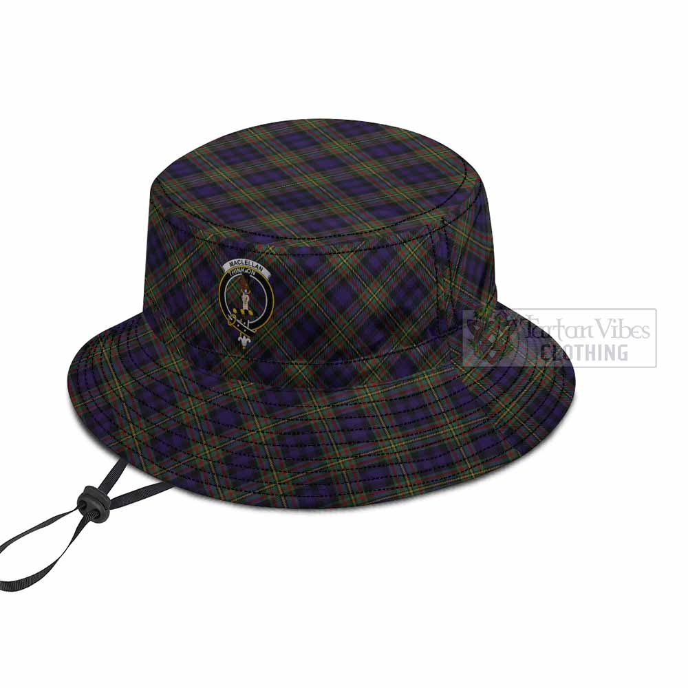 MacLellan (McLellan) Tartan Fishing Hat with Family Crest