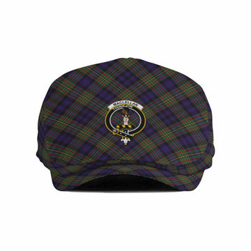 MacLellan (McLellan) Tartan Flat Cap, Jeff Cap Cross Style with Family Crest