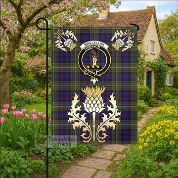 MacLellan (McLellan) Tartan Garden Flag with Golden Regal Scottish Thistle Emblem - Tartan Vibes Clothing