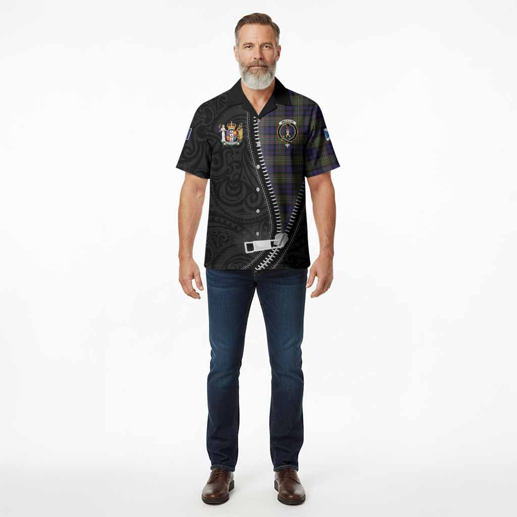 MacLellan (McLellan) Tartan Hawaiian Shirt New Zealand Pattern Unique Zipper Stylized