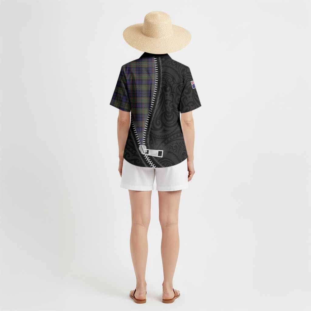 MacLellan (McLellan) Tartan Hawaiian Shirt New Zealand Pattern Unique Zipper Stylized