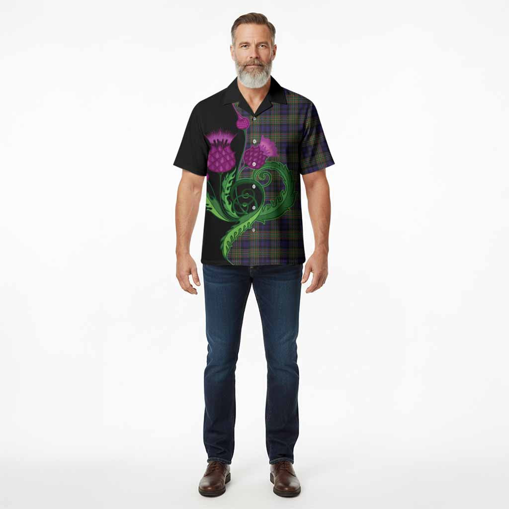 MacLellan (McLellan) Tartan Hawaiian Shirt Traditional Scottish Thistle