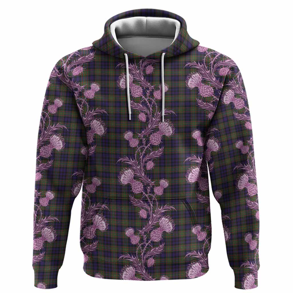 MacLellan (McLellan) Tartan Hoodie Seamless Scottish Thistle Flowers