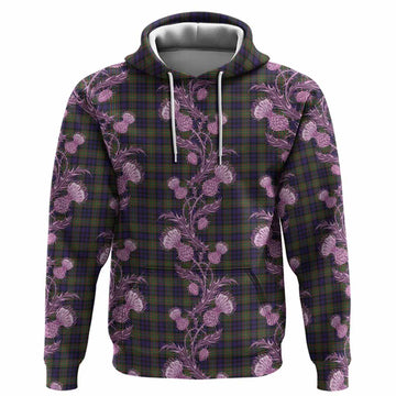MacLellan (McLellan) Tartan Hoodie Seamless Scottish Thistle Flowers