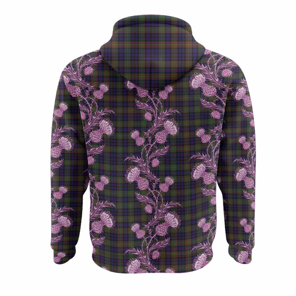 MacLellan (McLellan) Tartan Hoodie Seamless Scottish Thistle Flowers