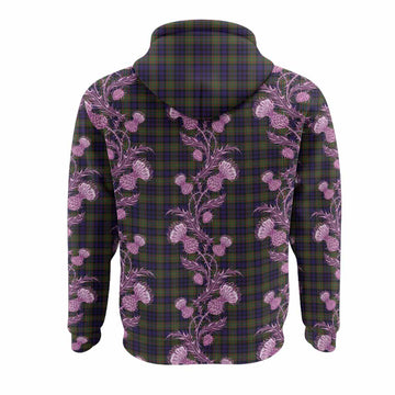 MacLellan (McLellan) Tartan Hoodie Seamless Scottish Thistle Flowers