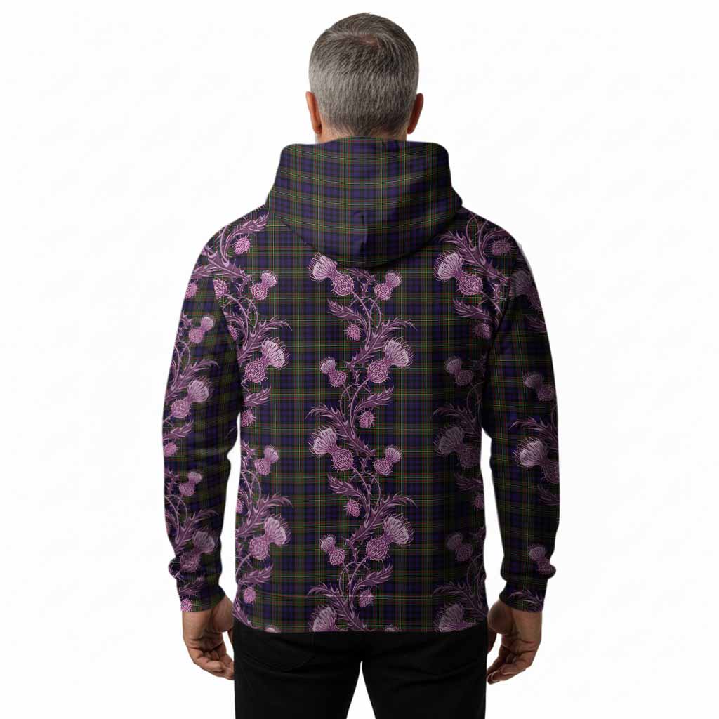 MacLellan (McLellan) Tartan Hoodie Seamless Scottish Thistle Flowers