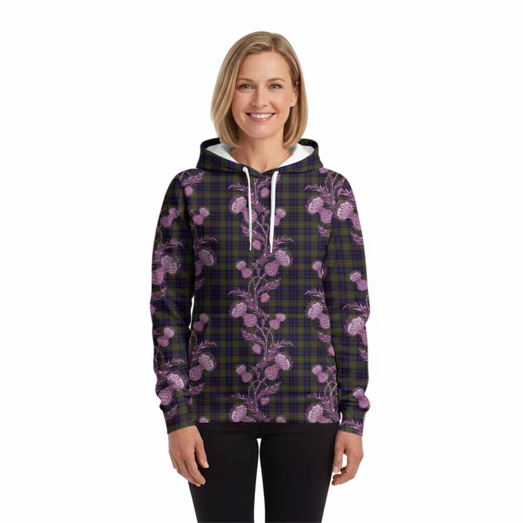 MacLellan (McLellan) Tartan Hoodie Seamless Scottish Thistle Flowers