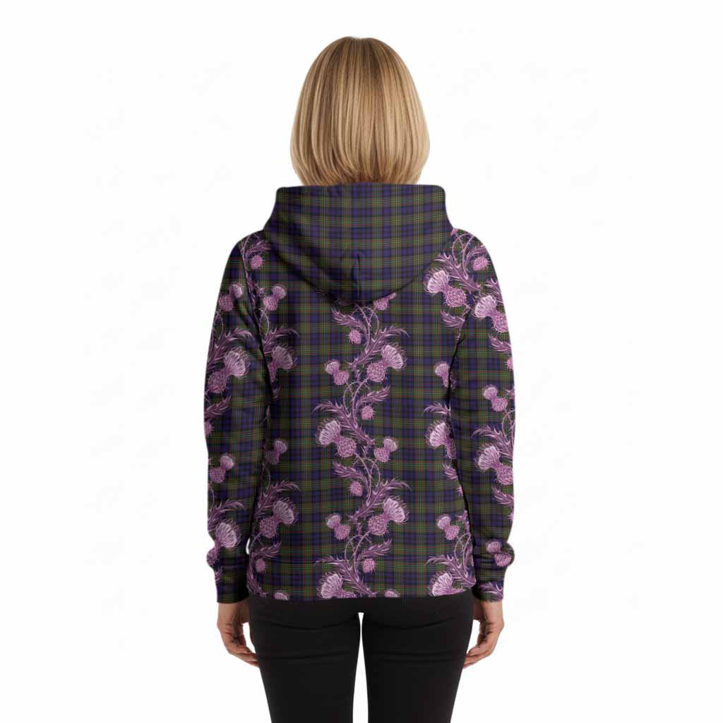 MacLellan (McLellan) Tartan Hoodie Seamless Scottish Thistle Flowers
