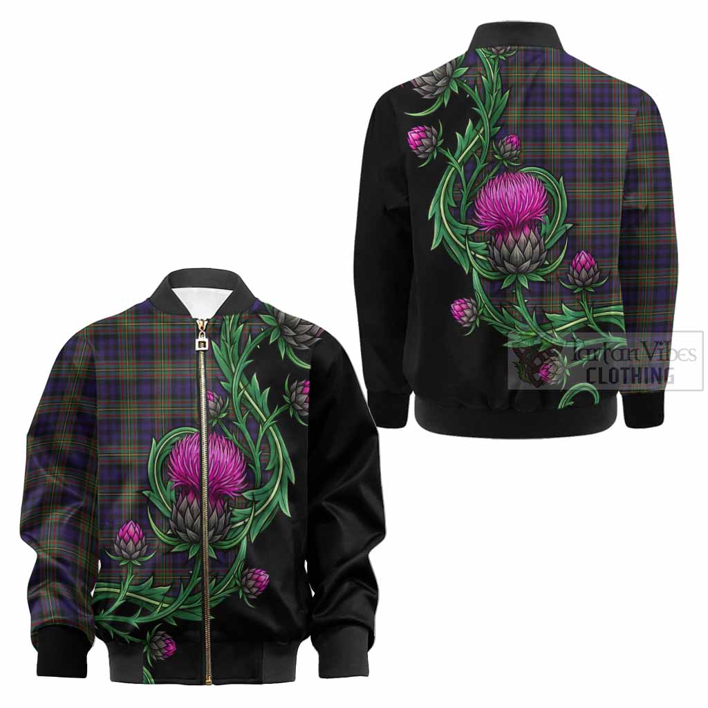 MacLellan (McLellan) Tartan Kid Bomber Jacket Resilient Scottish Thistle - Tartan Vibes Clothing