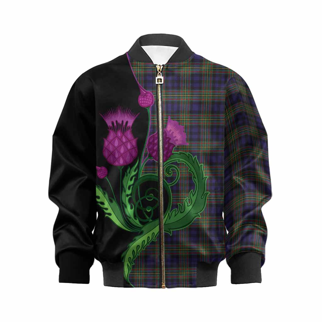 MacLellan (McLellan) Tartan Kid Bomber Jacket Traditional Scottish Thistle
