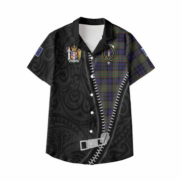MacLellan (McLellan) Tartan Kid Hawaiian Shirt New Zealand Pattern Unique Zipper Stylized