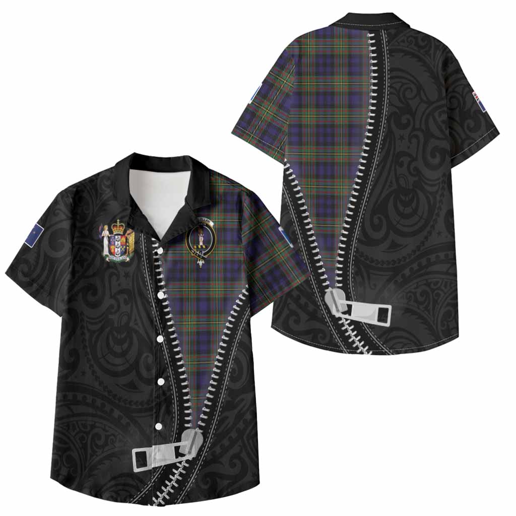 MacLellan (McLellan) Tartan Kid Hawaiian Shirt New Zealand Pattern Unique Zipper Stylized