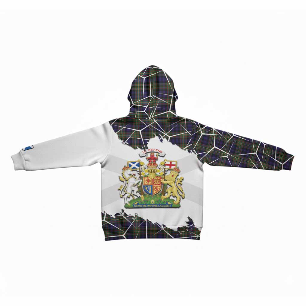 MacLellan (McLellan) Tartan Kid Hoodie with Family Crest and Lion Rampant Grunge Style