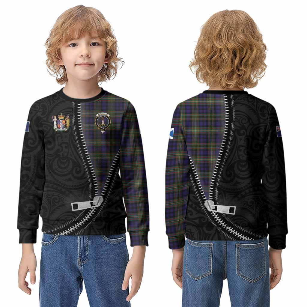 MacLellan (McLellan) Tartan Kid Knitted Sweatshirt New Zealand Pattern Unique Zipper Stylized