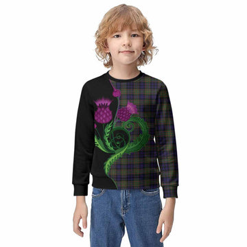 MacLellan (McLellan) Tartan Kid Knitted Sweatshirt Traditional Scottish Thistle