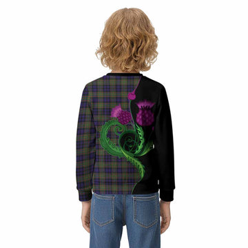 MacLellan (McLellan) Tartan Kid Knitted Sweatshirt Traditional Scottish Thistle