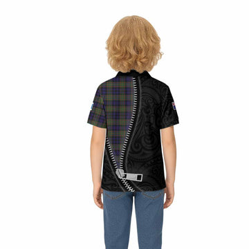 MacLellan (McLellan) Tartan Kid Polo Shirt New Zealand Pattern Unique Zipper Stylized