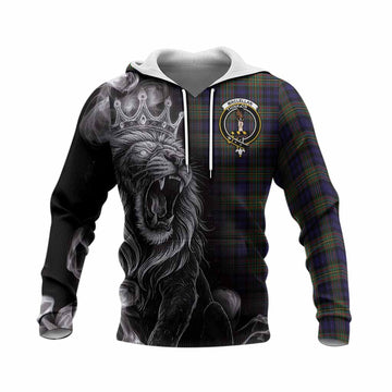 MacLellan (McLellan) Tartan Knitted Hoodie Roaring Lion Heritage