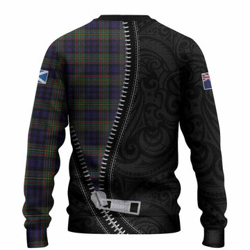 MacLellan (McLellan) Tartan Knitted Sweater New Zealand Pattern Unique Zipper Stylized