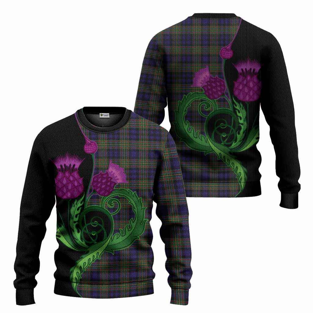 MacLellan (McLellan) Tartan Knitted Sweater Traditional Scottish Thistle