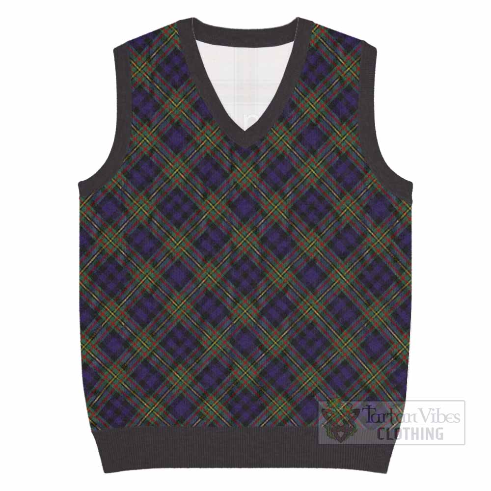MacLellan (McLellan) Tartan  Knitted V-Neck Vest Cross Style