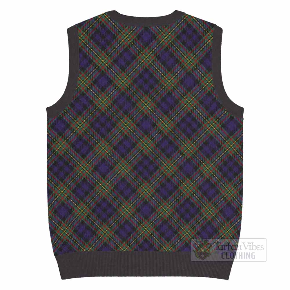 MacLellan (McLellan) Tartan  Knitted V-Neck Vest Cross Style