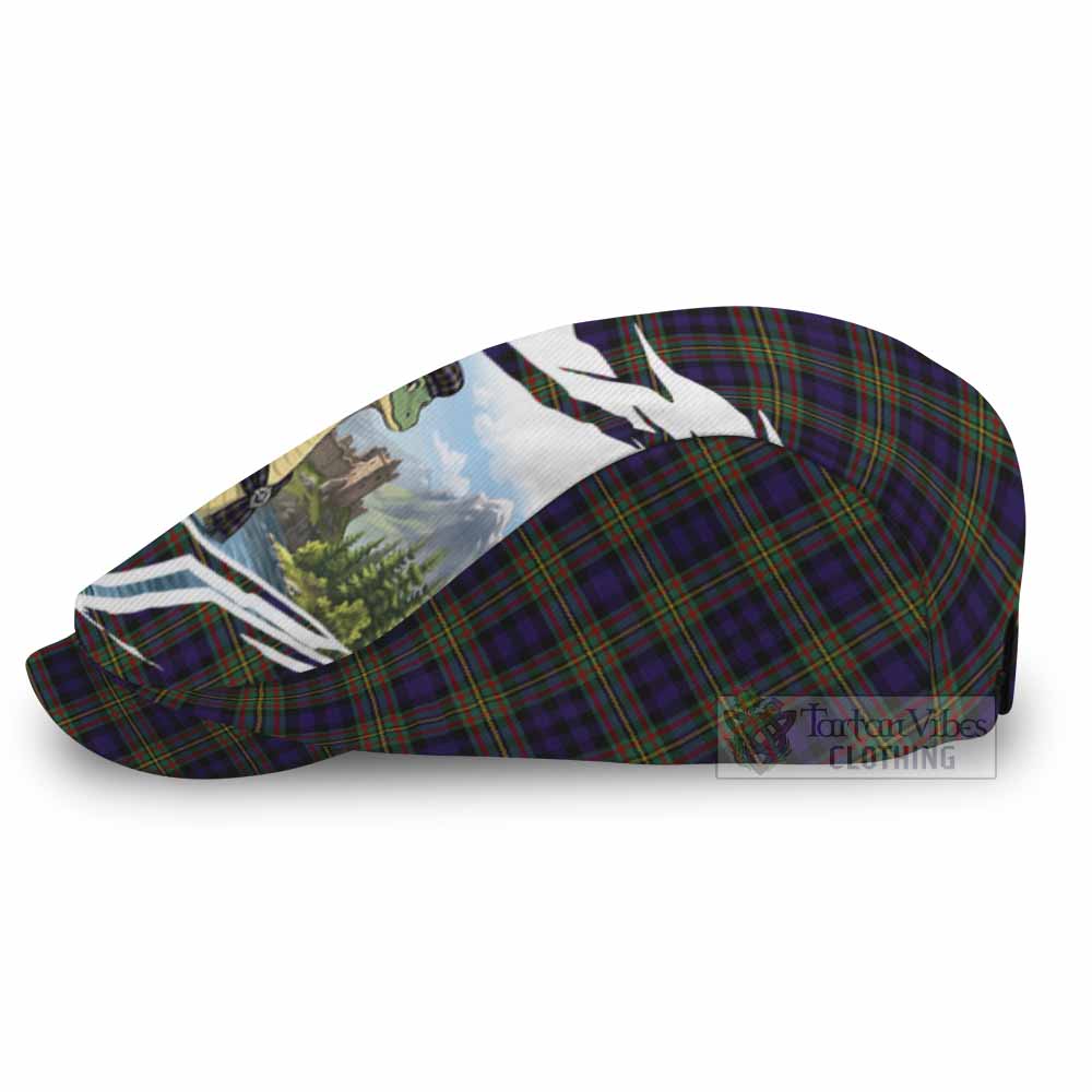 MacLellan (McLellan) Tartan Loch Ness Monster Scottish Heritage Art Flat Cap, Jeff Cap