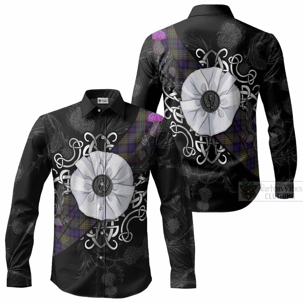MacLellan (McLellan) Tartan Long Sleeve Button Shirts Jacobite White Rose Men's Shirt - Tartan Vibes Clothing