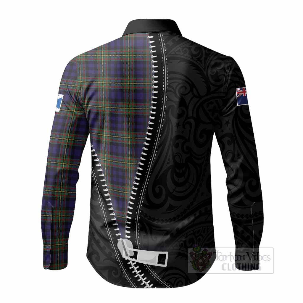 MacLellan (McLellan) Tartan Long Sleeve Button Shirts New Zealand Pattern Unique Zipper Stylized