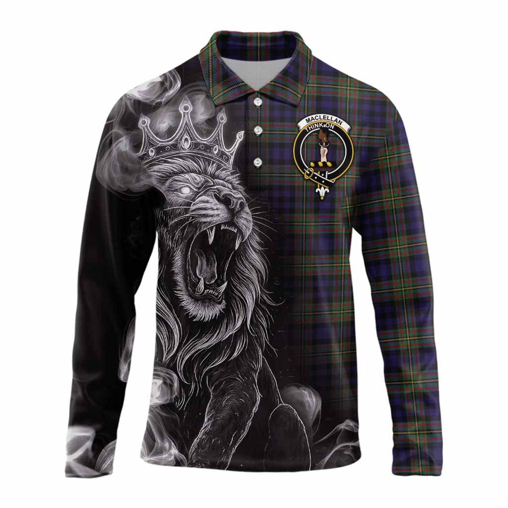 MacLellan (McLellan) Tartan Long Sleeve Polo Shirt Roaring Lion Heritage