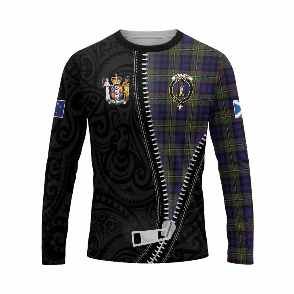 MacLellan (McLellan) Tartan Long Sleeve T-Shirt New Zealand Pattern Unique Zipper Stylized