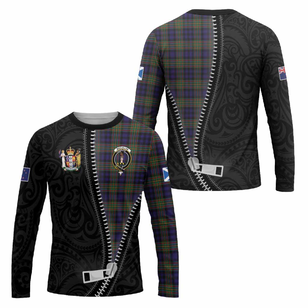 MacLellan (McLellan) Tartan Long Sleeve T-Shirt New Zealand Pattern Unique Zipper Stylized
