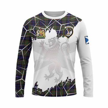 MacLellan (McLellan) Tartan Long Sleeve T-Shirt with Family Crest and Lion Rampant Grunge Style