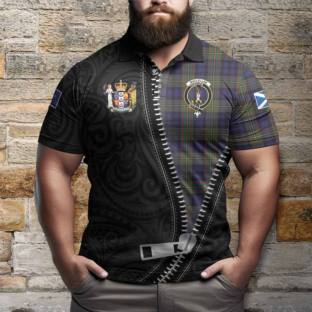 MacLellan (McLellan) Tartan Polo Shirt New Zealand Pattern Unique Zipper Stylized