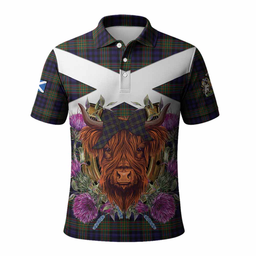 MacLellan (McLellan) Tartan Polo Shirt Scottish Thistle Heilan Coo