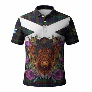 MacLellan (McLellan) Tartan Polo Shirt Scottish Thistle Heilan Coo