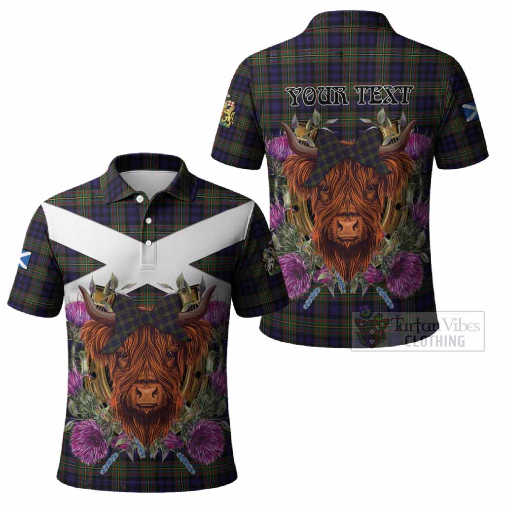 MacLellan (McLellan) Tartan Polo Shirt Scottish Thistle Heilan Coo